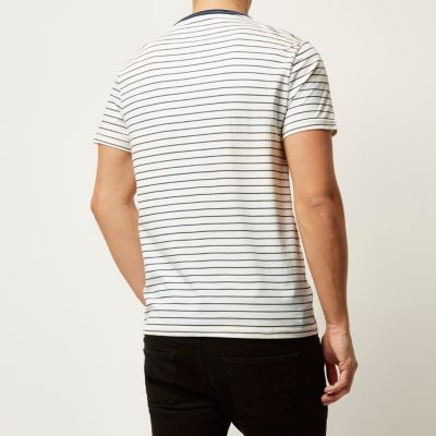 Ecru stripe short sleeve t-shirt